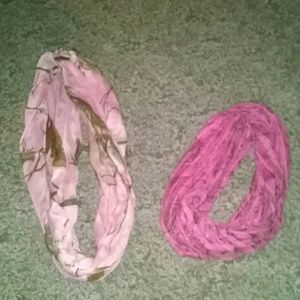 One pink  Realtree and one pink Paisley scarfs